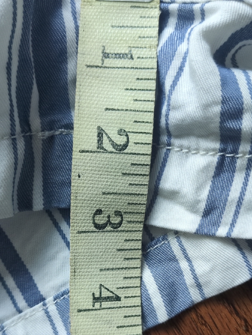 LOFT White and Blue Vertical Stripe Drawstring Shorts - Picture 4 of 6